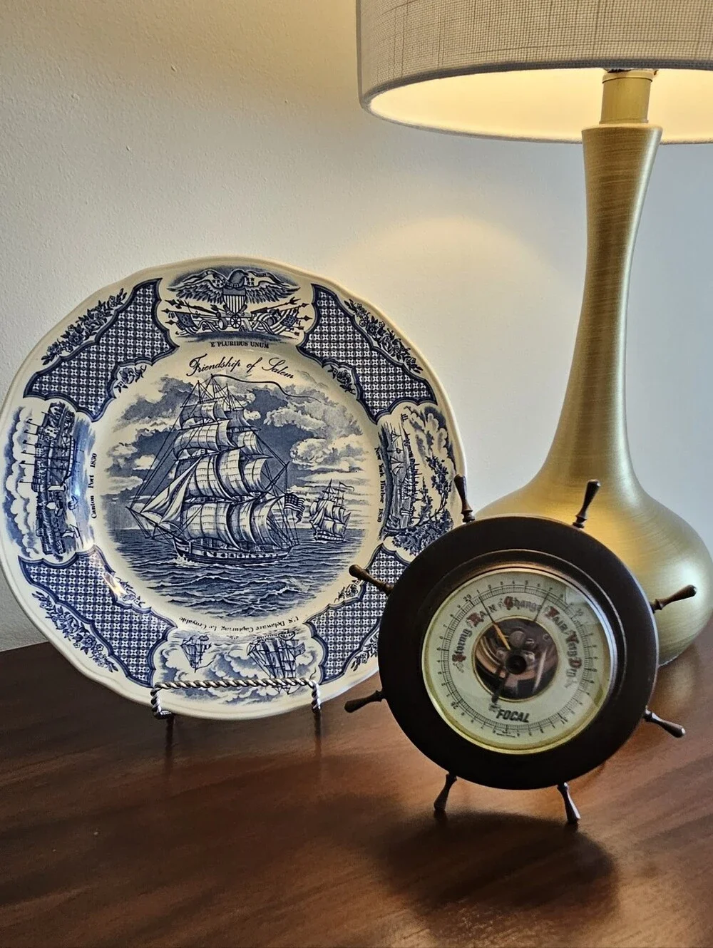 Vintage Focal Ship Wheel Aneroid Barometer – Nautical Maritime Decor